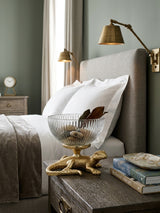Modern European furniture - Ribbed Glass Decorative Bowl - www.oroa.com