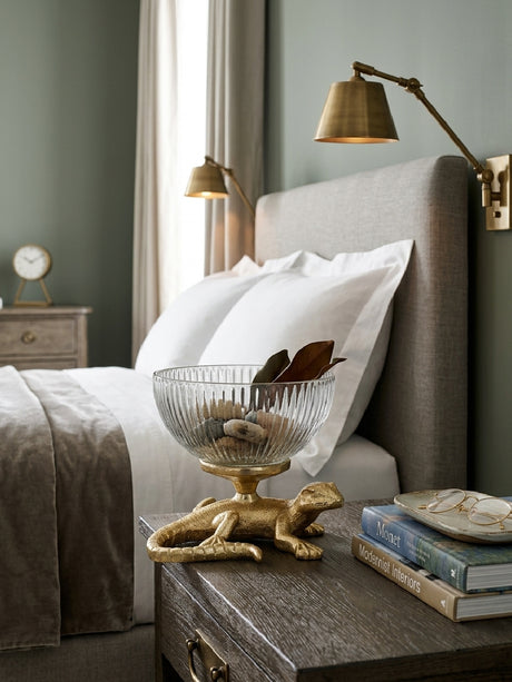 Modern European furniture - Ribbed Glass Decorative Bowl - www.oroa.com