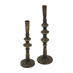 Modern European furniture - Black Iron Candle Holders (2) - www.oroa.com
