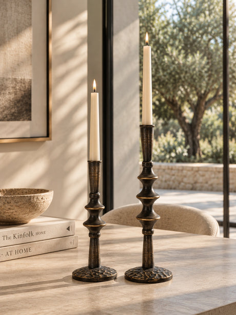 Black Iron Candle Holders (2) | OROA