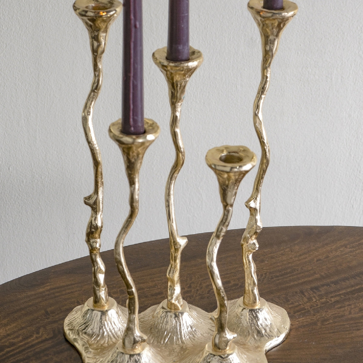 5-Light Cast Aluminum Taper Candle Holder | OROA