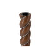 Brown Wooden Spiral Candle Holder | OROA