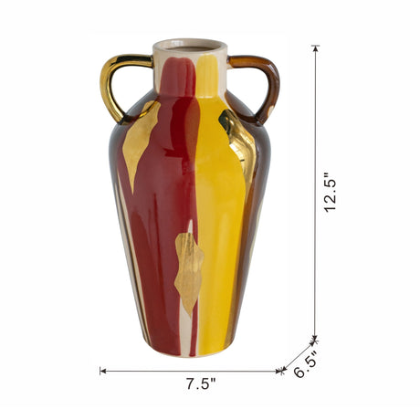 Multicolored Ceramic Amphora Vase | OROA
