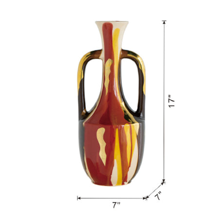 Multicolored Curved Ceramic Vase | OROA