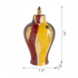 14" Multicolor Ceramic Ginger Jar | OROA