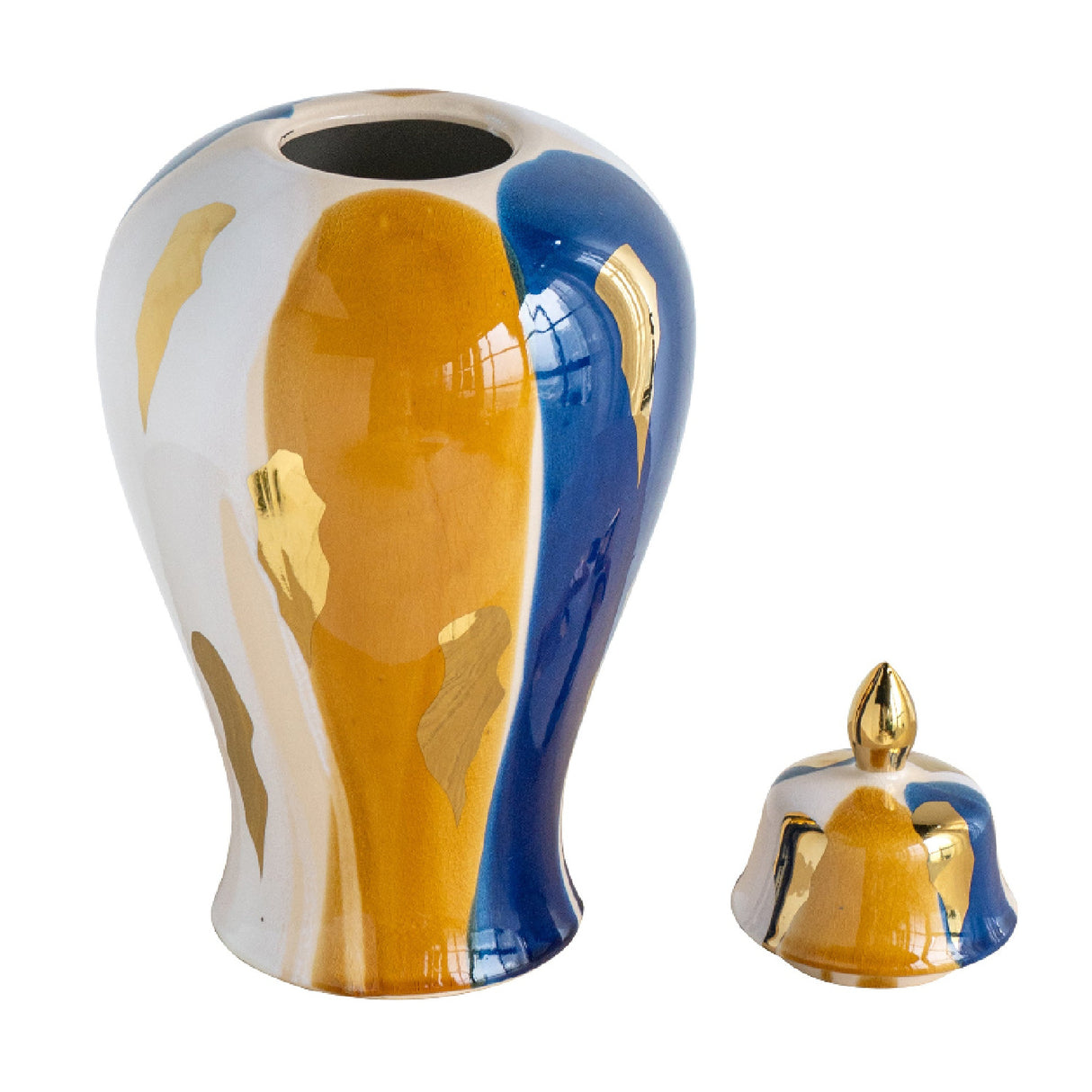 19" Multicolor Ceramic Ginger Jar | OROA