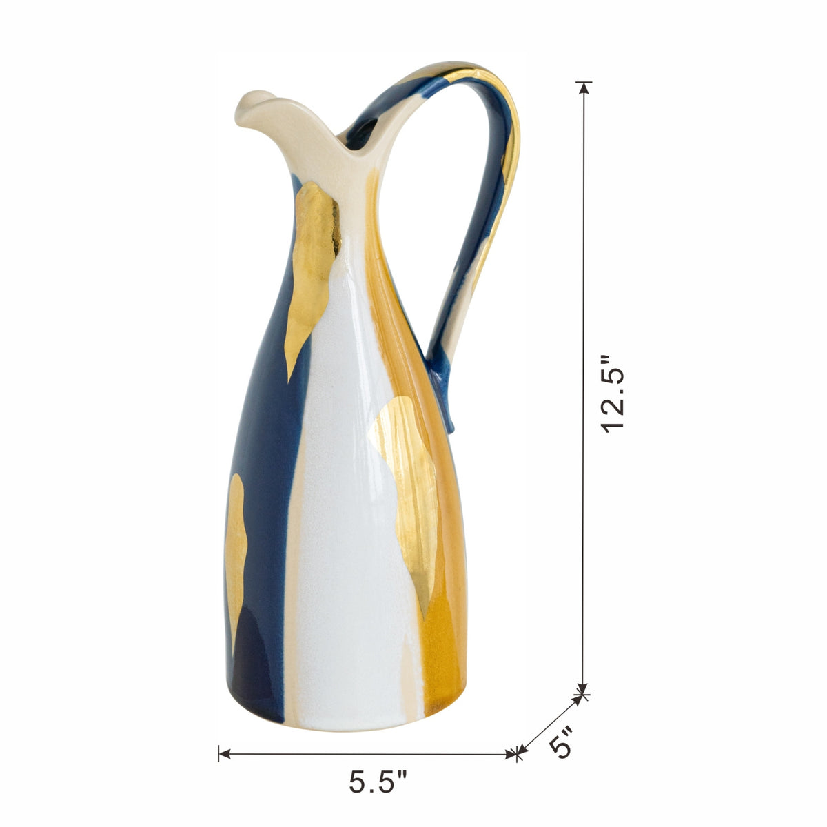 Multicolored Ceramic Pitcher Vase | OROA