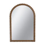 Arched Brown Pine Wood Frame Wall Mirror | OROA