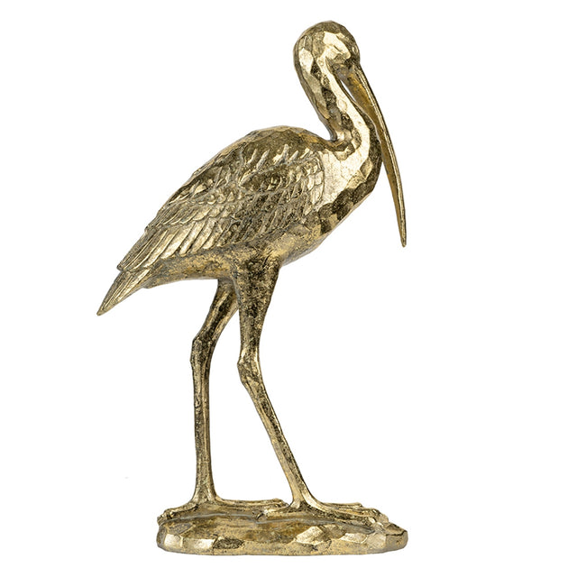 Modern European furniture - Standing Gold Crane Figurine - www.oroa.com