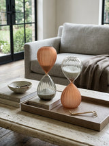 Modern European furniture - Copper & Gray Ribbed Hourglass (Set of 2) - www.oroa.com