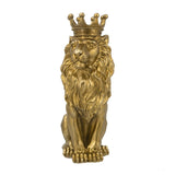 Modern European furniture - Sitting Crowned Gold Lion Statue - www.oroa.com