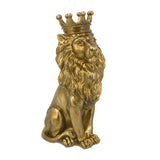 Modern European furniture - Sitting Crowned Gold Lion Statue - www.oroa.com