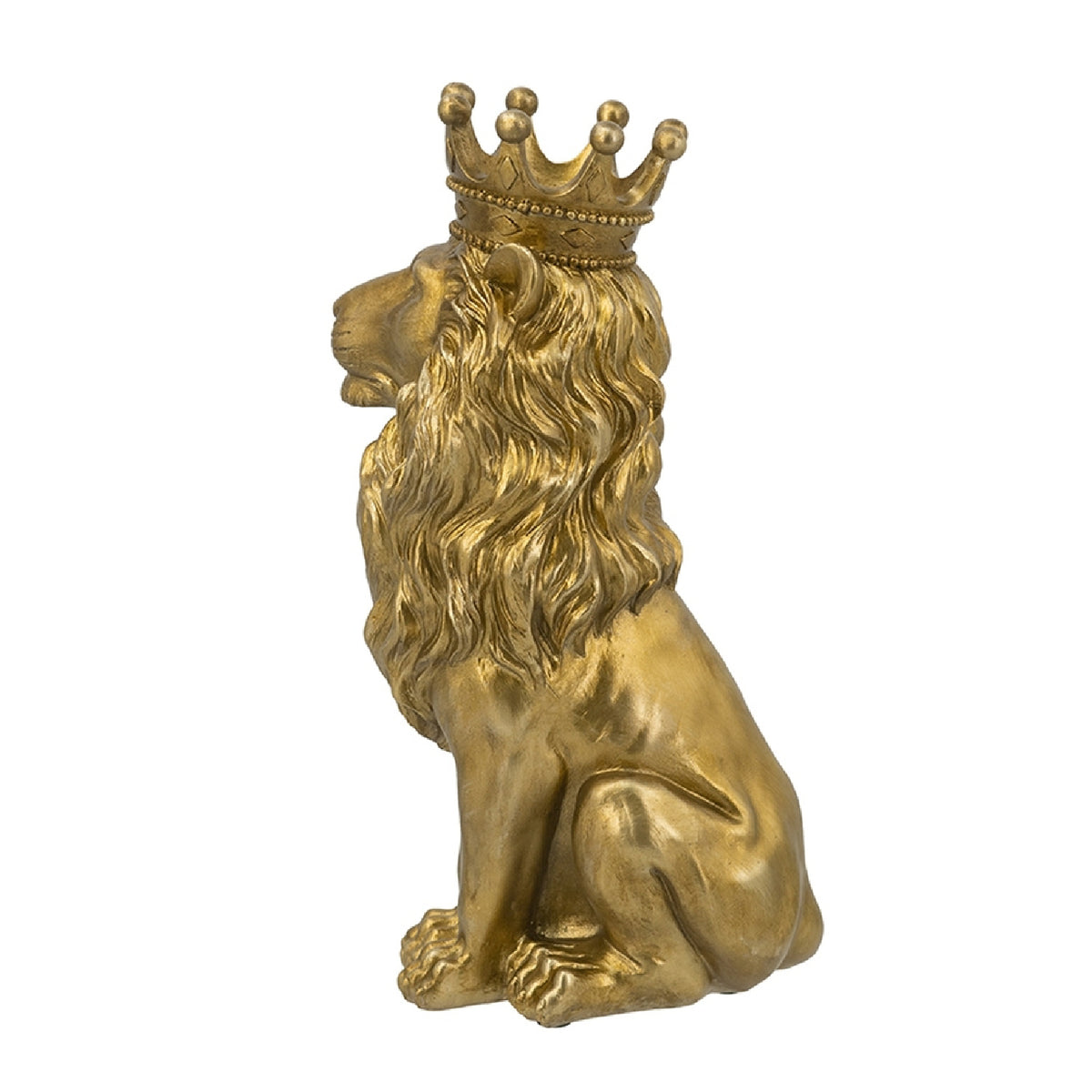 Modern European furniture - Sitting Crowned Gold Lion Statue - www.oroa.com