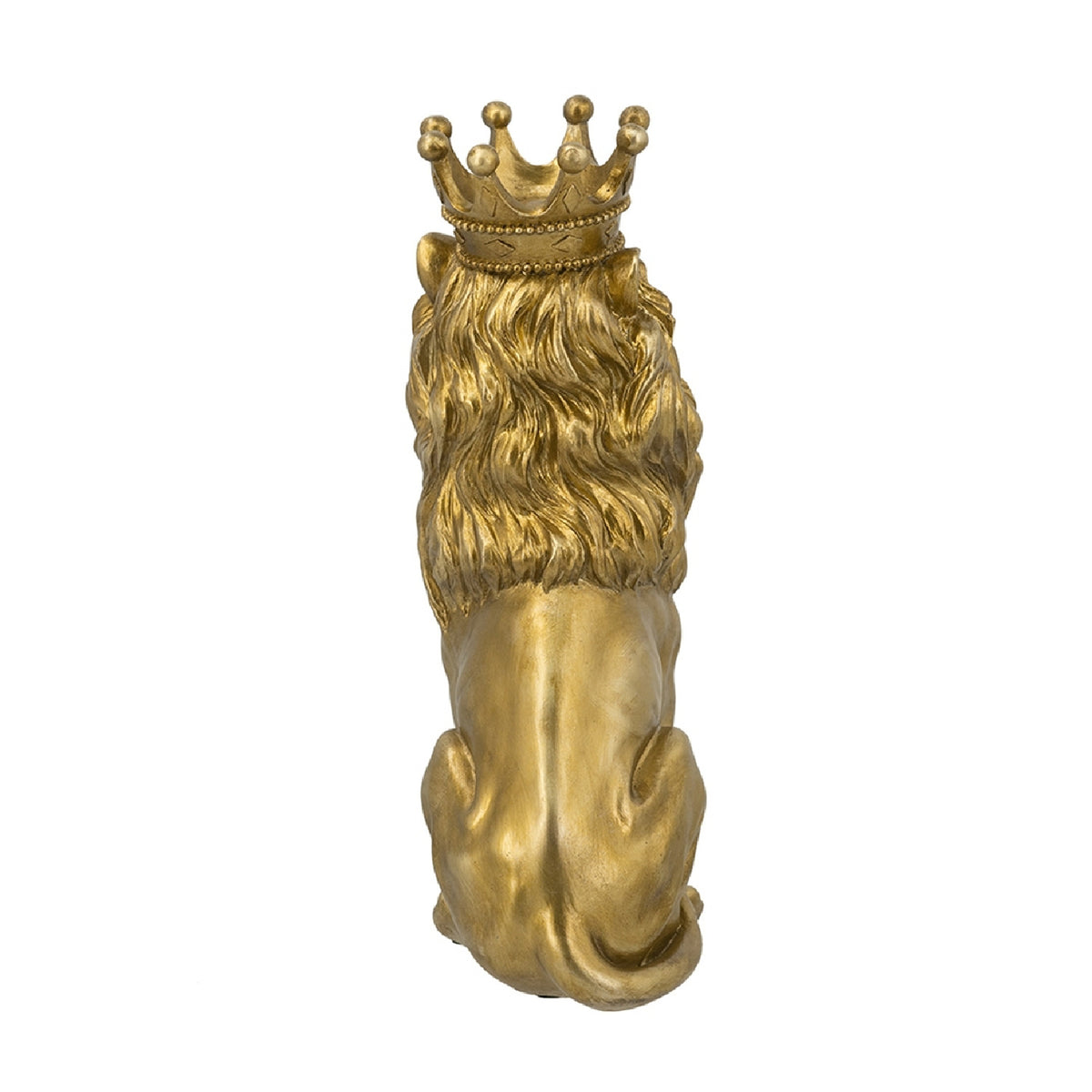 Modern European furniture - Sitting Crowned Gold Lion Statue - www.oroa.com