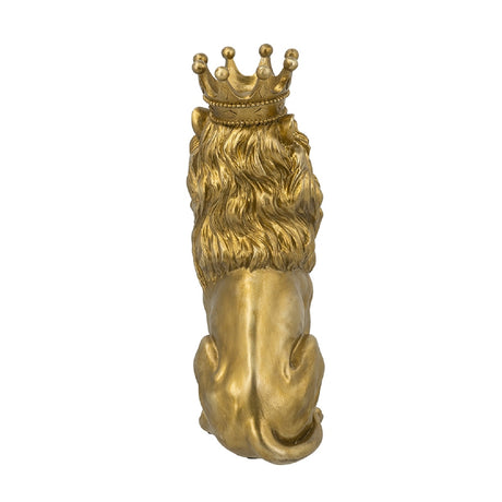 Modern European furniture - Sitting Crowned Gold Lion Statue - www.oroa.com