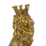 Modern European furniture - Sitting Crowned Gold Lion Statue - www.oroa.com