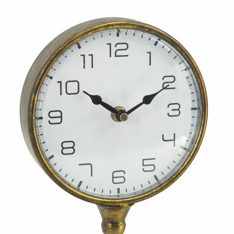 Vintage Inspired Gold Iron Table Clock | OROA