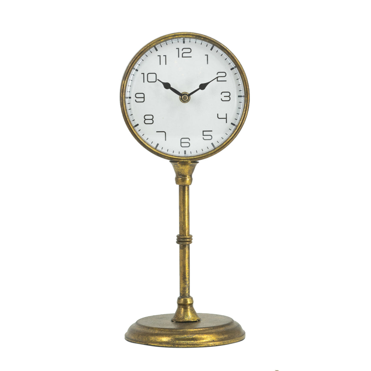 Vintage Inspired Gold Iron Table Clock | OROA