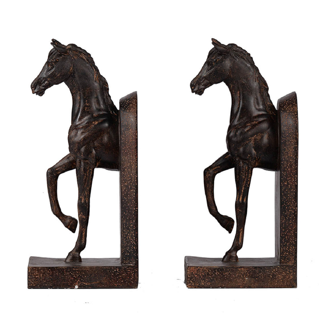 Brown Trotting Horse Bookends | OROA