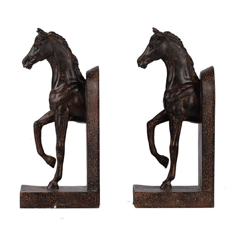 Brown Trotting Horse Bookends | OROA
