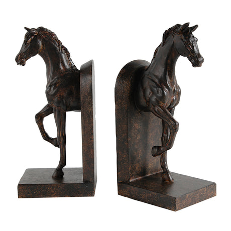 Brown Trotting Horse Bookends | OROA