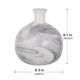 Svirla Round Vase-Black-and-White Swirl | OROA