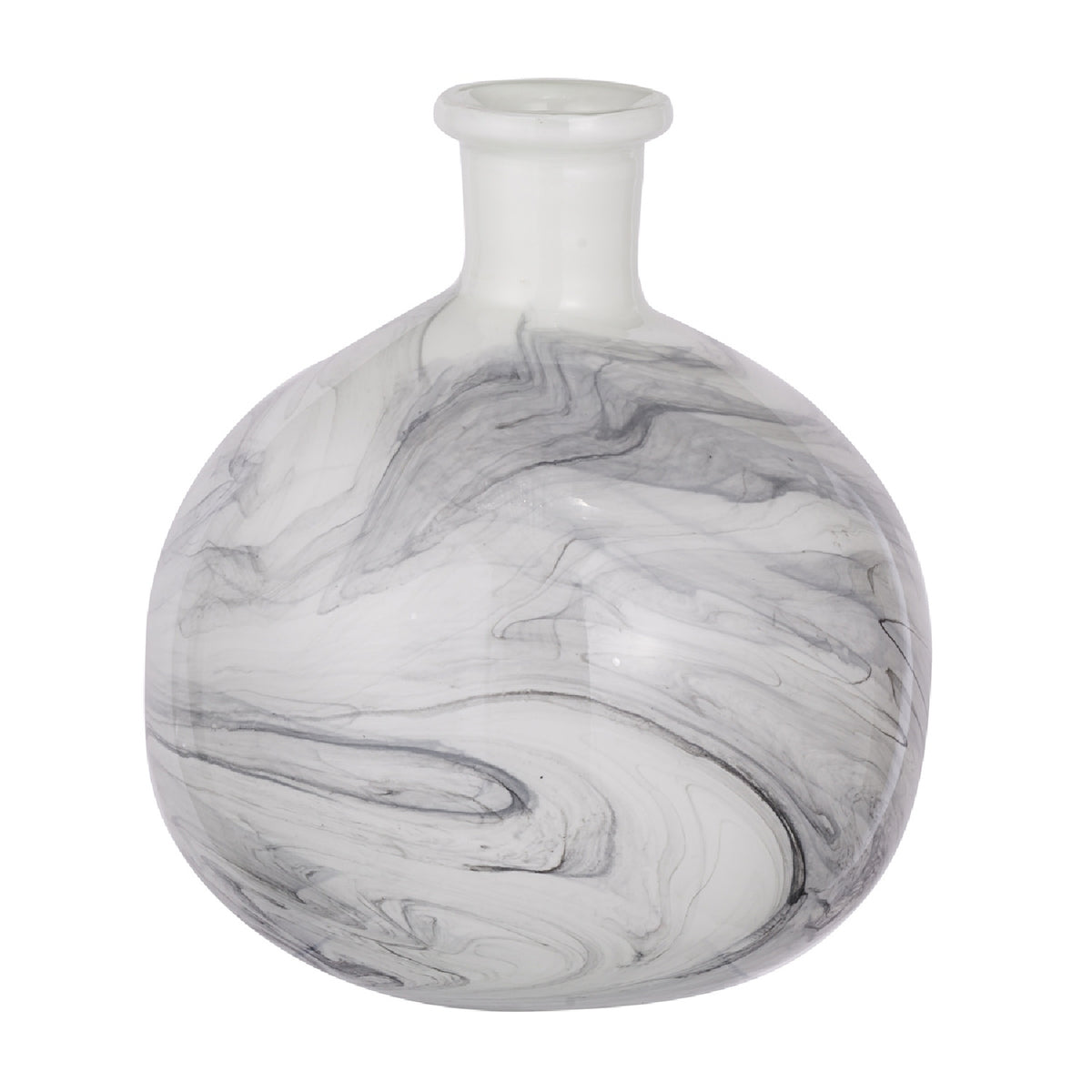 Svirla Round Vase-Black-and-White Swirl | OROA