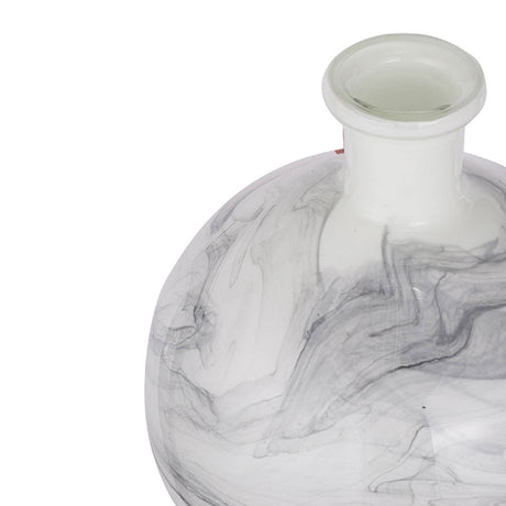 Svirla Round Vase-Black-and-White Swirl | OROA