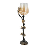 Black Gold Floral Candle Holder | OROA