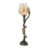 Black Gold Floral Candle Holder | OROA