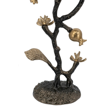 Black Gold Floral Candle Holder | OROA