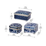 Leith Blue & White Decorative Boxes | OROA