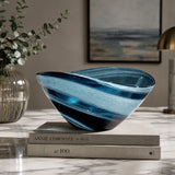Blue Swirling Glass Bowl | OROA