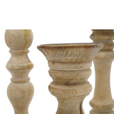 Wooden Brown Candle Holders (5) | OROA