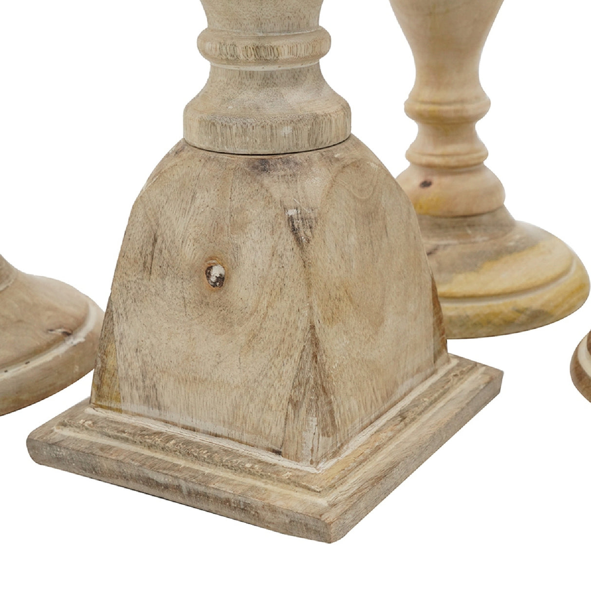Wooden Brown Candle Holders (5) | OROA