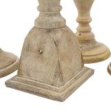 Wooden Brown Candle Holders (5) | OROA