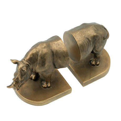 Rhino Bronze Bookends | OROA