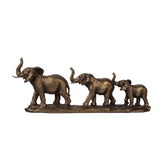 Antique Copper Elephant Family Statue | OROA