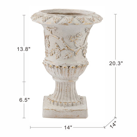 Distressed White Finish Planter | OROA