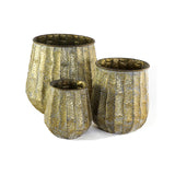Modern European furniture -  Metal Planter Distressed Set (3) - www.oroa.com