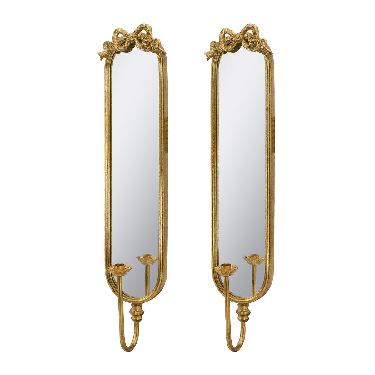 Gold Mirrored Iron Wall Sconces (2) | OROA Kids