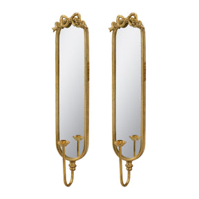 Modern European furniture - Gold Mirrored Iron Wall Sconces (2) - www.oroa.com