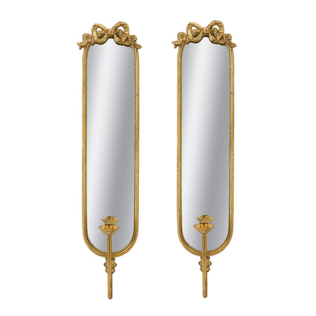 Gold Mirrored Iron Wall Sconces (2) | OROA Kids