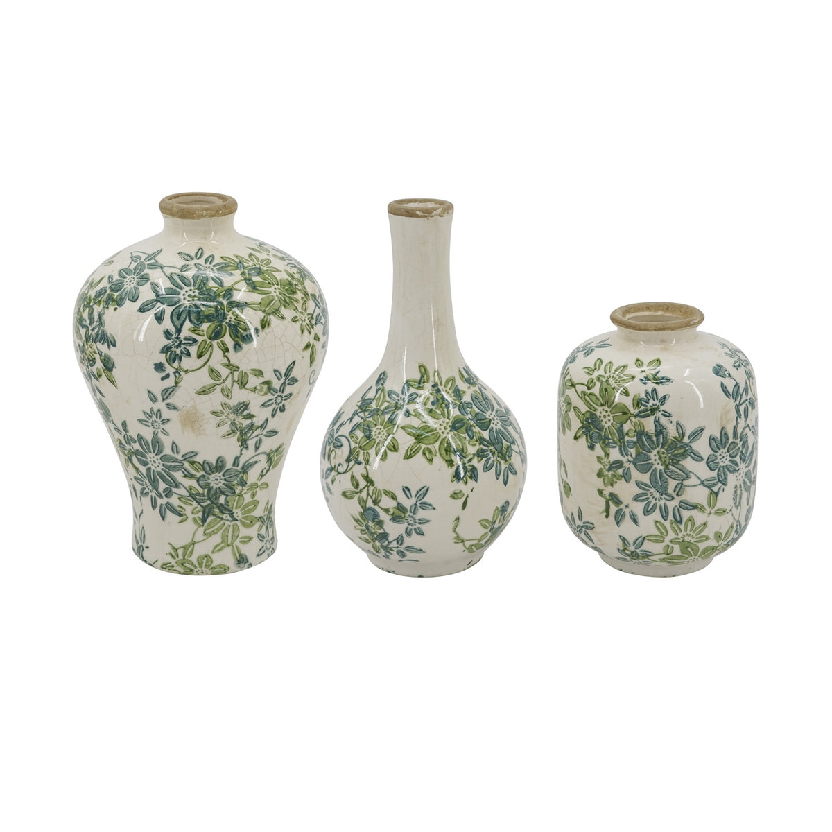 Floral Ceramic Vase (Set of 3) | OROA