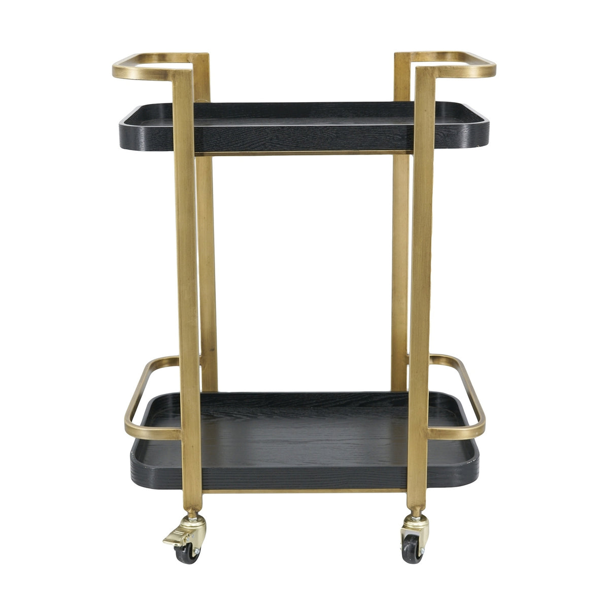 Gold & Black Metal Bar Cart | OROA