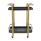 Gold & Black Metal Bar Cart | OROA
