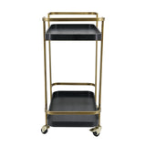 Gold & Black Metal Bar Cart | OROA