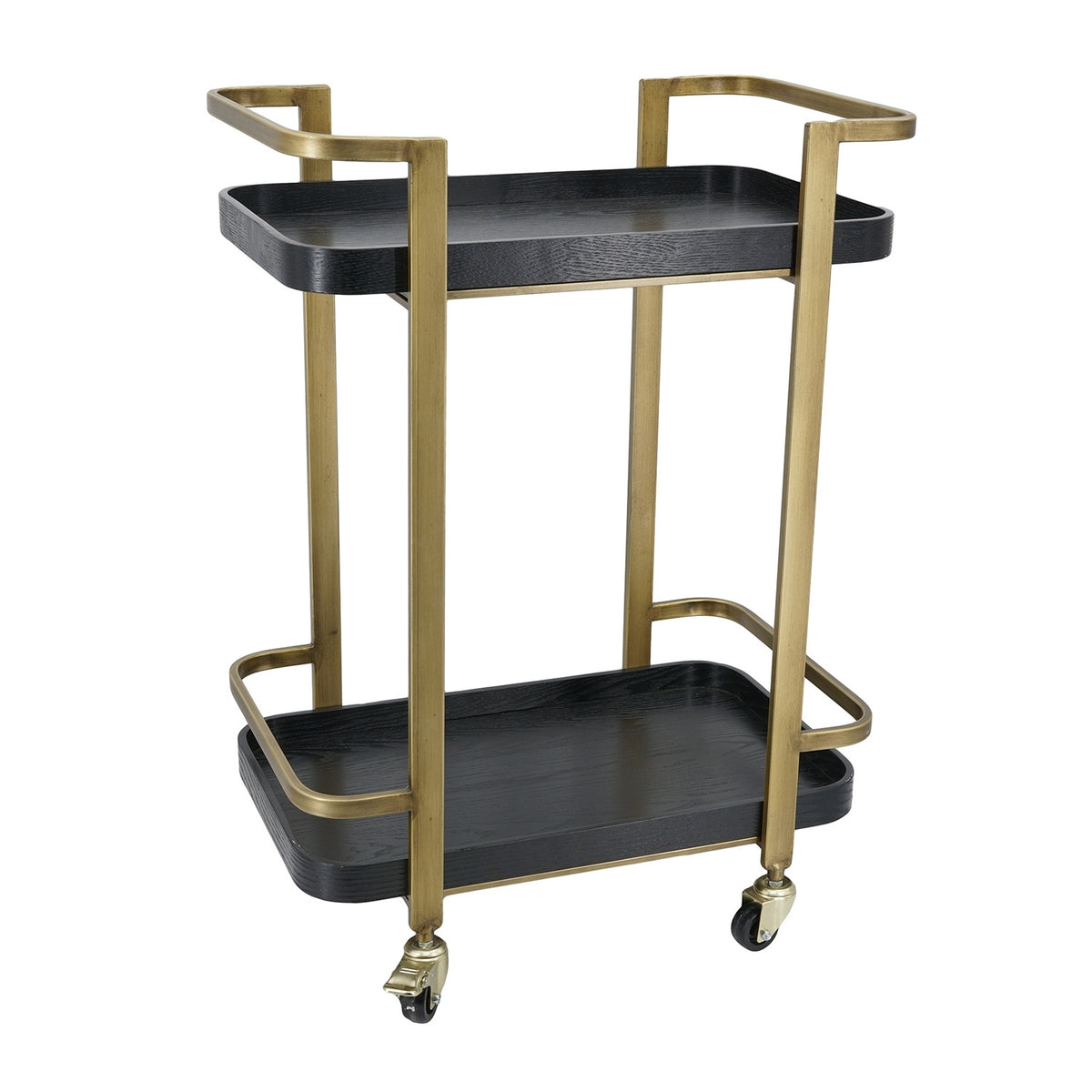 Gold & Black Metal Bar Cart | OROA