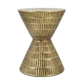 Modern European furniture - Antique Gold Hourglass Shape Side Table - www.oroa.com
