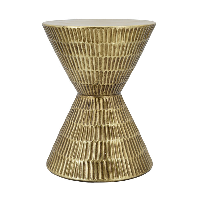 Modern European furniture - Antique Gold Hourglass Shape Side Table - www.oroa.com